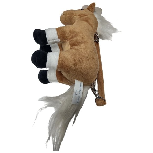 2004 Wishpets "Major" Horse Soft Plush Purse Bag w/Zipper Brown White Stuffed - Picture 8 of 11